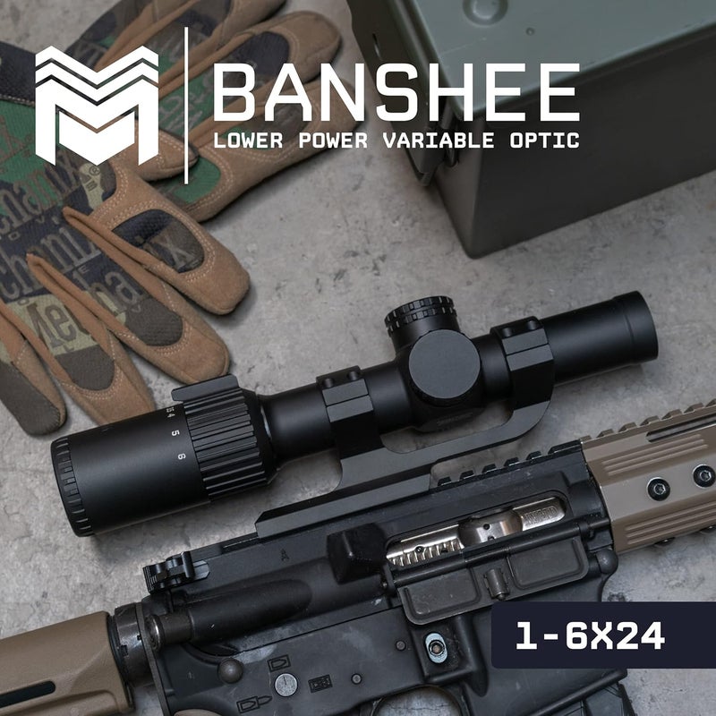 Monstrum Banshee 1-6x24 LPVO Rifle Scope with Offset Scope Mount - Image 2